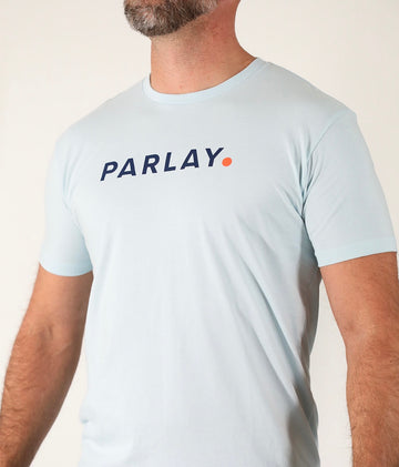 Men's Pickleball PARLAY Logo Tee - Light Blue